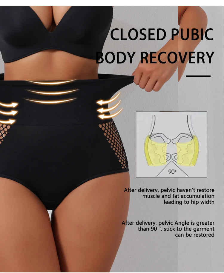 Flarixa 1/2/3Pcs Hollow Belly Control Shapewear Women Panties High Waist Double Layer Tummy Shaper Heart-shaped Hip Lift Pants Badiee Stylez