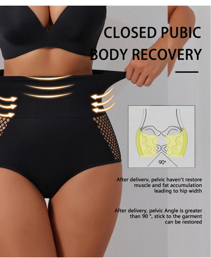 Flarixa 1/2/3Pcs Hollow Belly Control Shapewear Women Panties High Waist Double Layer Tummy Shaper Heart-shaped Hip Lift Pants Badiee Stylez