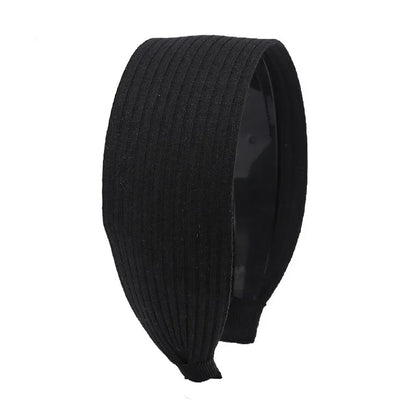 Wide-Brimmed Non-Slip Headband Women's Short Hair Simple Hair Clip Cover Gray Hair Fashion Temperament Hair Pressing Headwear B black