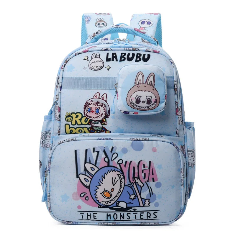 New Large Capacity Bag Children Backpack Cute Cartoon Primary School Bag Shoulder Bag New Kids Practical Portable Backpack Blue