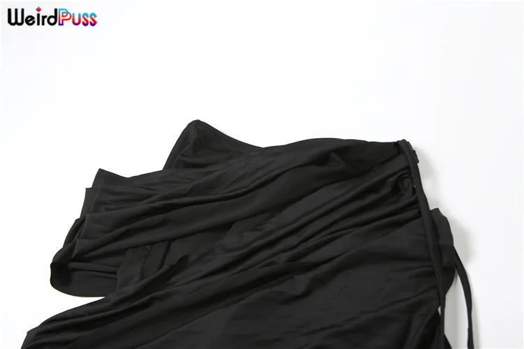 Weird Puss Elegant Irregular 2Piece Set Summer Women Chic Classic Tank Tops+Skirts Pants Matching Trend Ruched Suits Streetwear Badiee Stylez