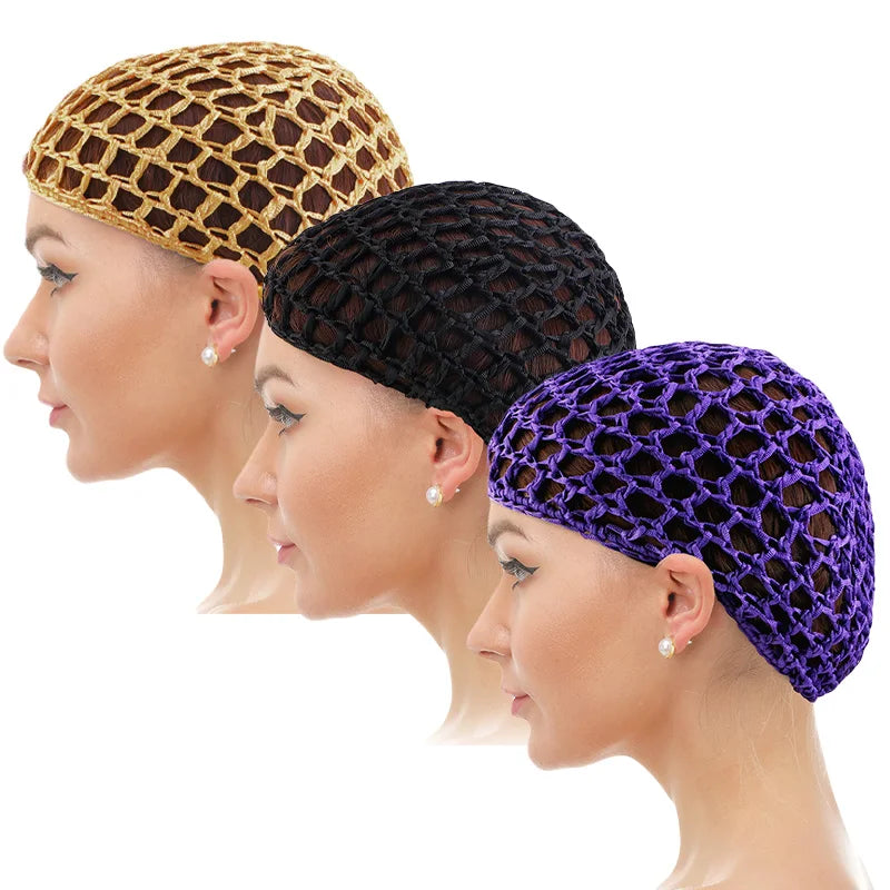 2/3PCS/LOT Hair Net Sleeping Cap Daily Use Breathable Mesh Crochet Hair Net Hair Care Cap Mesh Cap Dome Cap Turban Hat Badiee Stylez