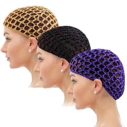 2/3PCS/LOT Hair Net Sleeping Cap Daily Use Breathable Mesh Crochet Hair Net Hair Care Cap Mesh Cap Dome Cap Turban Hat Badiee Stylez