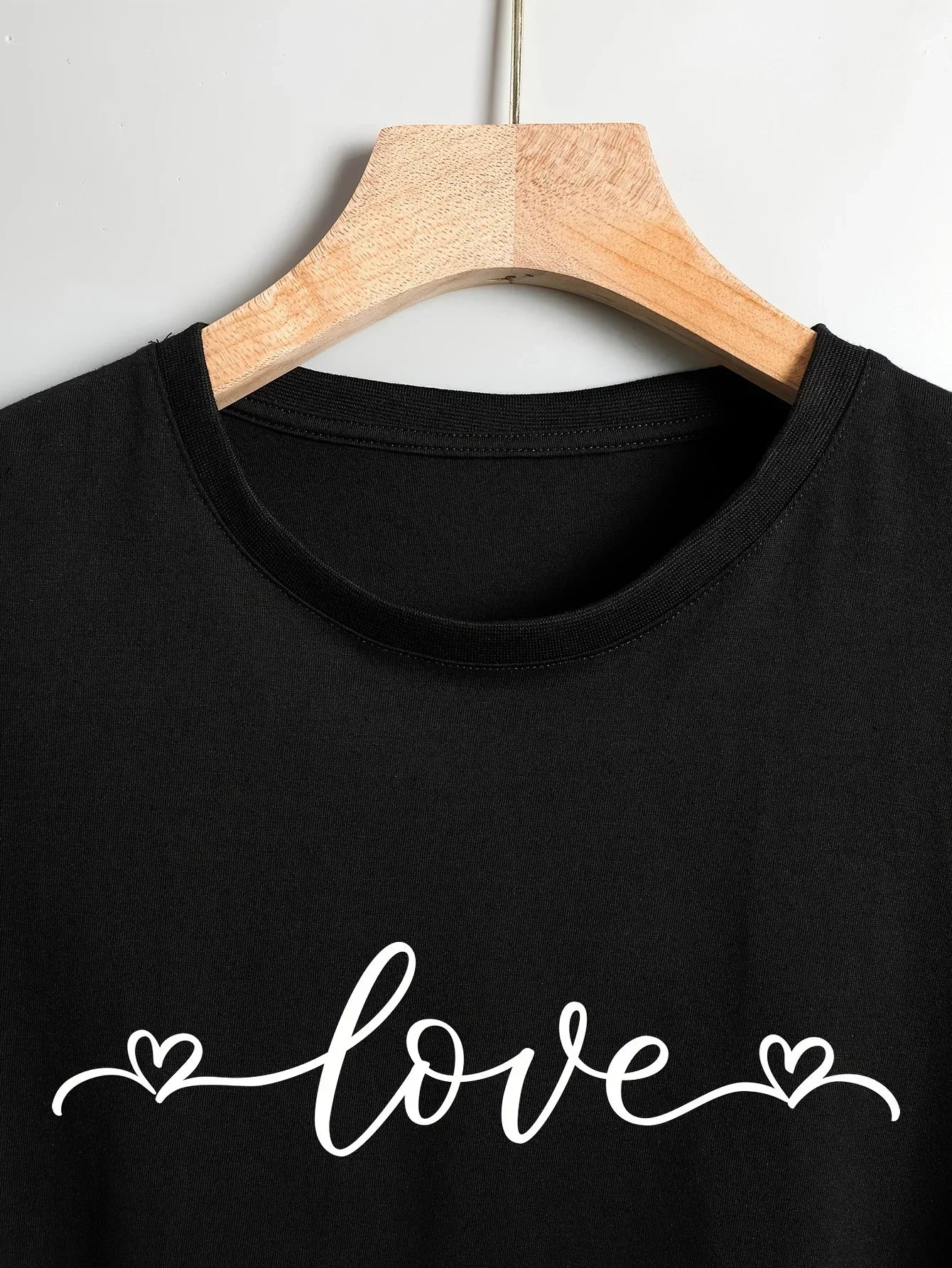 Letter Print Crew Neck Pullover T-Shirt Casual Short Sleeve Crop T-Shirt for Every Day Women's Clothing