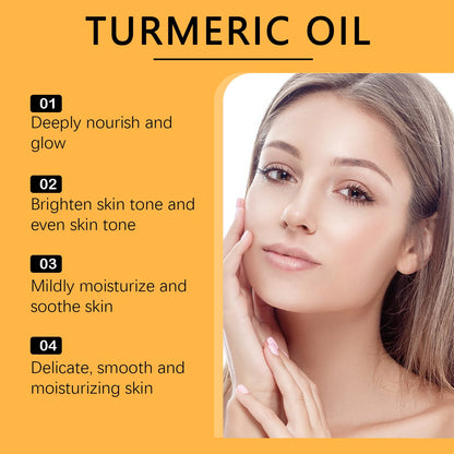Turmeric Facial Oil Lightening Face Moisturizing & Skin Repair Smooth Deep Moisturizing Brightening Skin Care Essence Oil