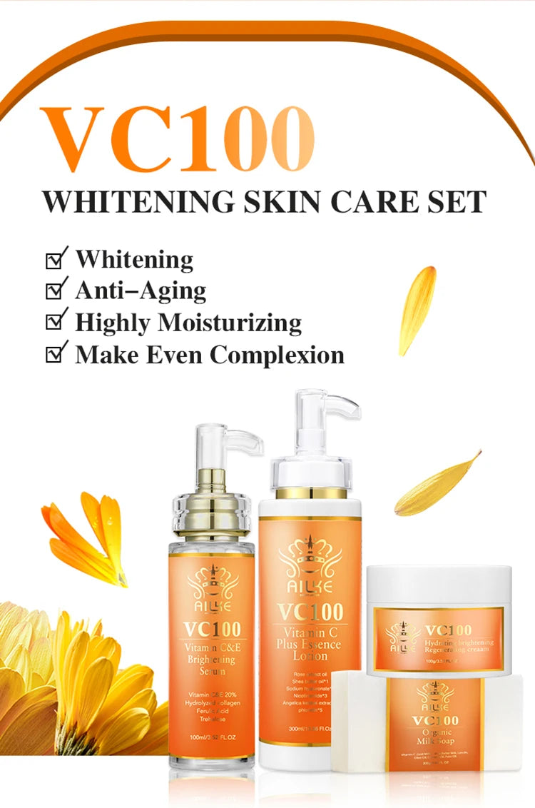 AILKE Vitamin C Whitening Kit For Women, Even Skin Tone, Clean Skin, Moisturizing, Anti Wrinkle & Aging, Glow Skin Set