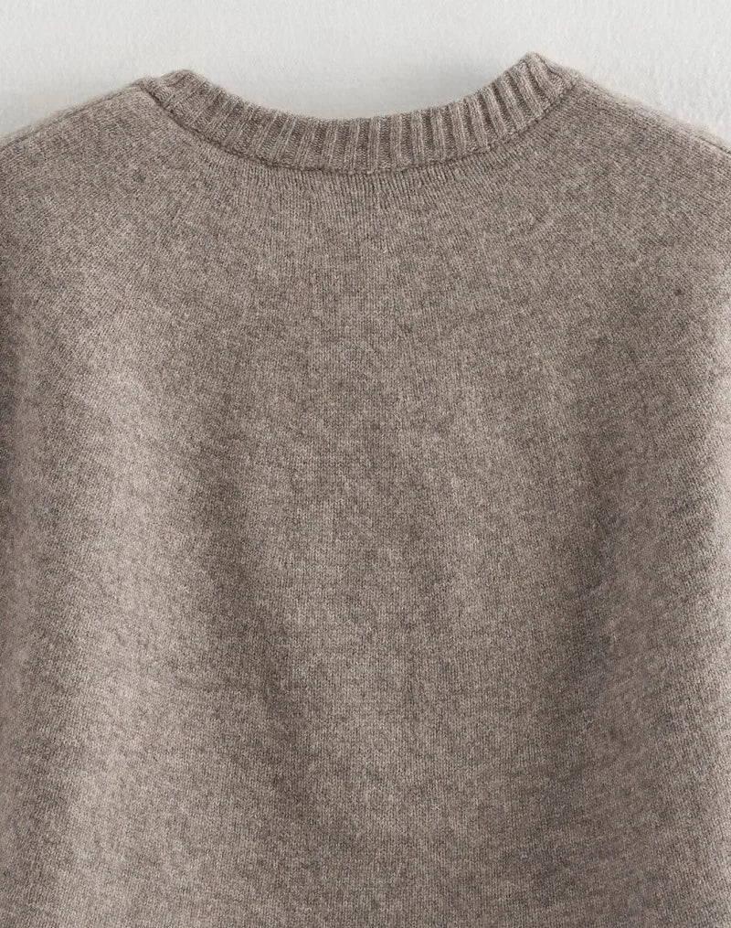 MUJER Cape Cropped Cardigan for Women Knitted Short Sweaters Cardigans Women Fashion Button Knitwear Women Cloak Women's Sweater