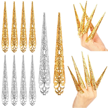 5Pieces Fingertip Claw Nail Ring Decoration Accessory Finger Joint Protector Halloween Cosplay Drama Dance Performance