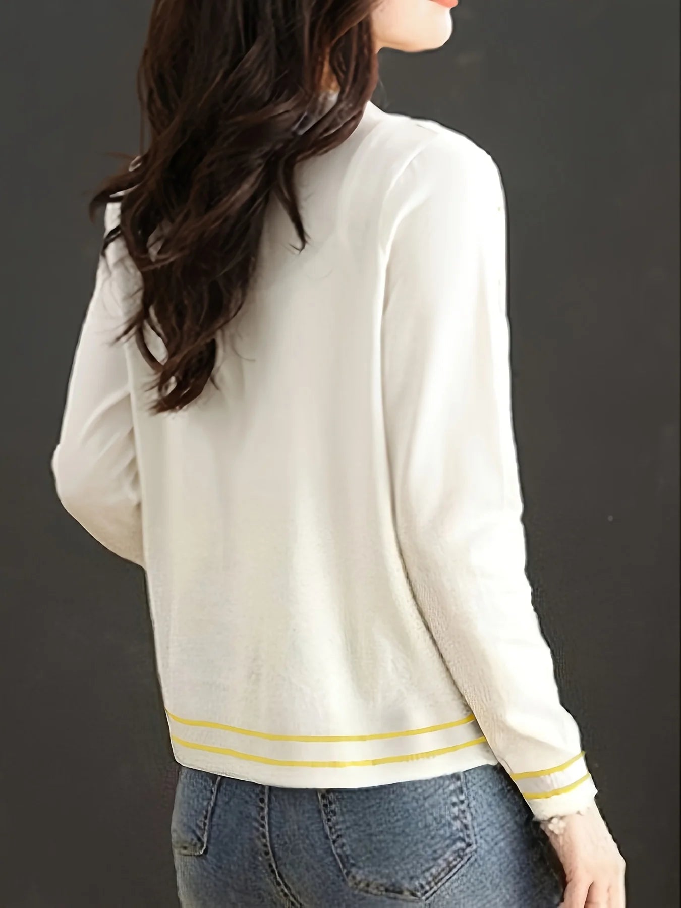 New Casual knitted cardigans Fashion patchwork shirts Basic T shirts elegant Tops