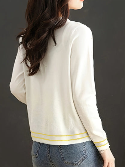 New Casual knitted cardigans Fashion patchwork shirts Basic T shirts elegant Tops