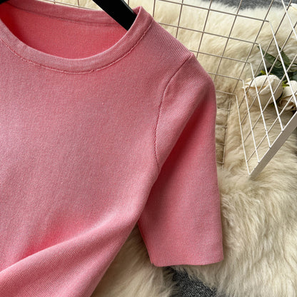 SINGREINY Casual Two Piece Sets Women Summer O Neck Top Elastic Waist Long Skirt Fashion Office Lady Korean Knit Suit