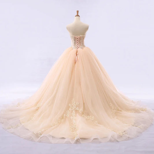 Strapless Wedding Dress 2025autumn New Style Elegant and Graceful Bride Slimming Palace Style Sexy Lace Puffy Dress Formal Dress Badiee Stylez