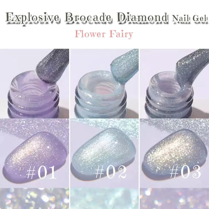 1-3pcs PSK 2025 New Whitening Purple Glass Beads Starry Crystal Nail Art Purple Glass Bead Cat Eye Gel Nail Polish Nail Supplies huaxianzi1-3