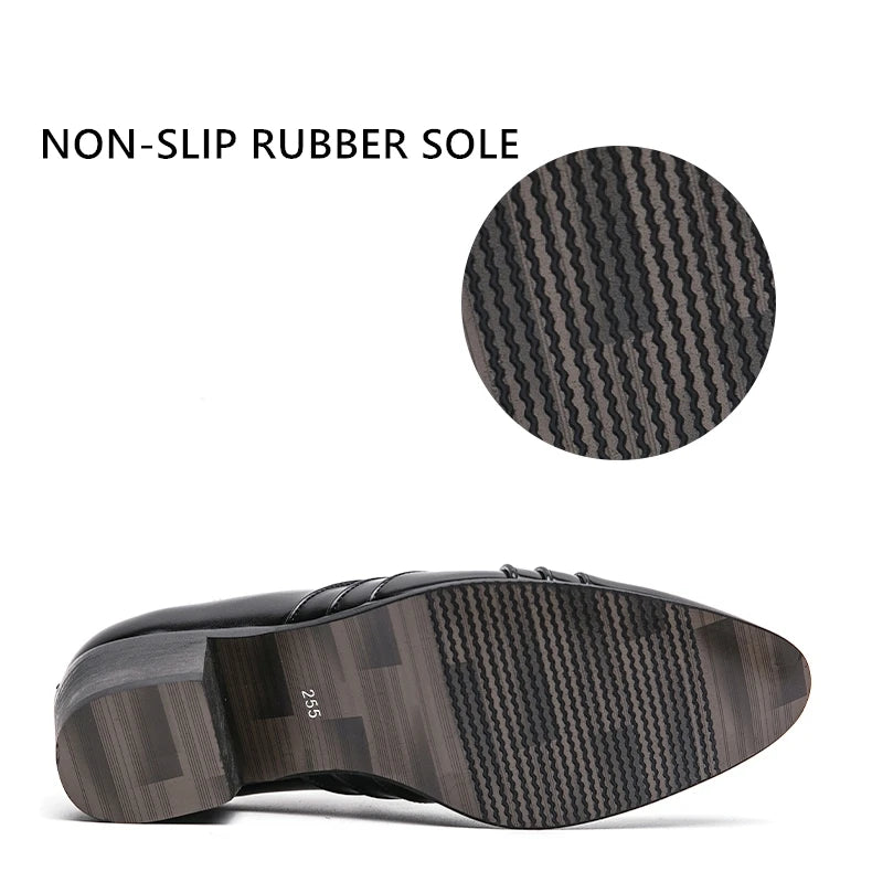 Men Formal Oxford Shoes Casual Business Office Party Loafers Men's High Heels Shoes Classic Men Shoes PU Leather Dress Shoes