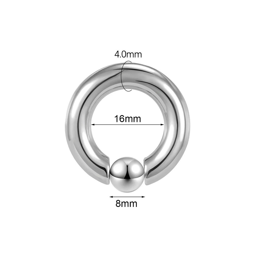 ASTM F136 Titanium PIERC Hinged Segment Hoop Earrings Large size Nose Rings 10G-6G 2.5mm-4mm Seamless Labret Lip Body Piercing 4.0x16x8mm
