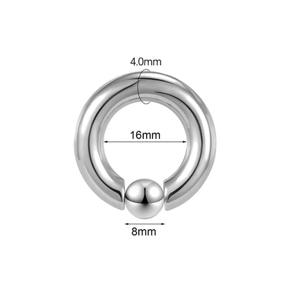 ASTM F136 Titanium PIERC Hinged Segment Hoop Earrings Large size Nose Rings 10G-6G 2.5mm-4mm Seamless Labret Lip Body Piercing 4.0x16x8mm