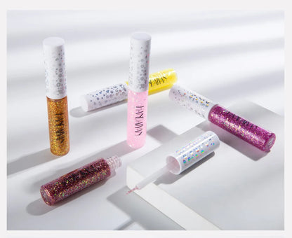 12 Colors Shiny Eye Liners Cosmetics For Women Pigment Silver Rose Gold Color Glitter Liquid Eyeliner Metallic Colorful Makeup