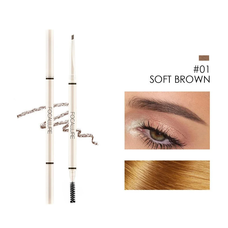 Wholesale FOCALLURE 4 Colors Ultra Fine Eyebrow Pencil Long-lasting Precise Eyebrow Enhancers Eye Brow Pen Makeup Cosmetics Soft Brown
