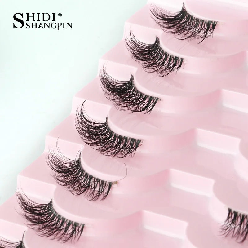 SHIDISHANGPIN 5/10Pairs False Lashes Cat Eye Eyelashes Eyelash Extension 3D Mink Half Lashes Natural Makeup faux Cils maquiagem