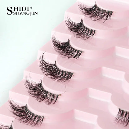 SHIDISHANGPIN 5/10Pairs False Lashes Cat Eye Eyelashes Eyelash Extension 3D Mink Half Lashes Natural Makeup faux Cils maquiagem