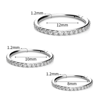 G23 Titanium Earrings Hoop Round Tragus Cartilage Helix Daith Lip Hinged Clicker Segment Ear Nose Ring Body Piercing Jewelry Badiee Stylez