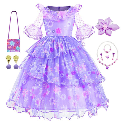 Encanto Princess Costume Isabella Dress Suit Charm for Girls Cosplay Isabela Carnival Christmas Birthday Party Mirabel Clothes Charm Isabella 6