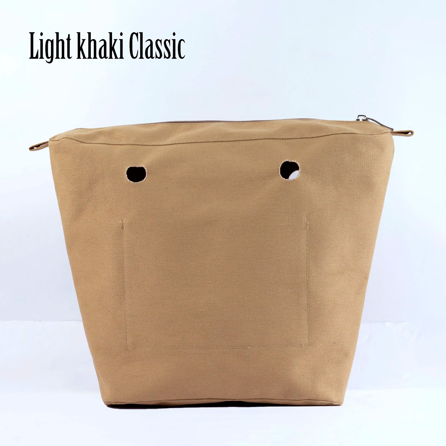 TANQU New Waterproof Inner Bag Organizer Insert Zipper Pocket for Classic Mini Obag Canvas Material for O Bag light khaki classic CHINA
