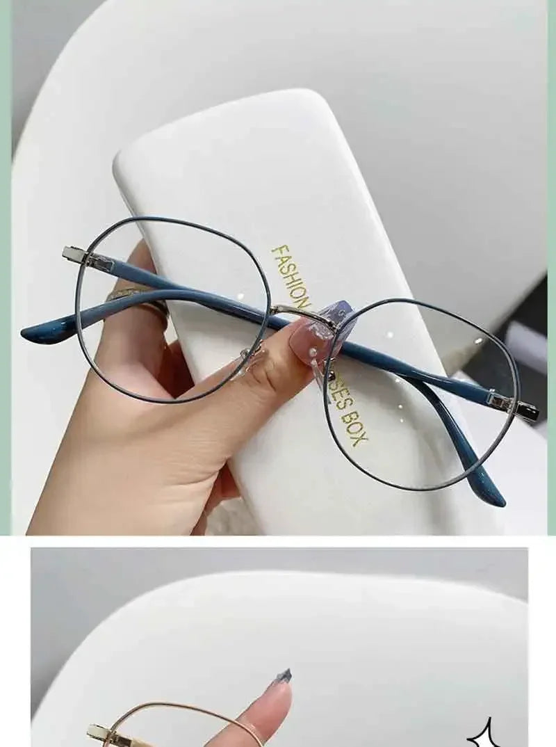 Retro Elegant Anti Blue Light Glasses Round Metal Frame Vintage Computer Gaming Eye Protection Classic Eyeglasses Badiee Stylez