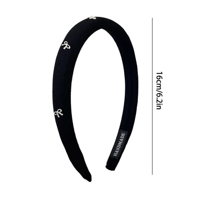 1pc/3pcs butterfly tie headband simple solid color fabric sponge head buckle headband accessory