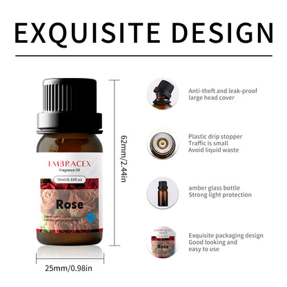 10ml Rose Essential Oils Massage Oil Aromatherapy Essential Oil 100% Pure Natural For Diffuser, Skin Care Gifts