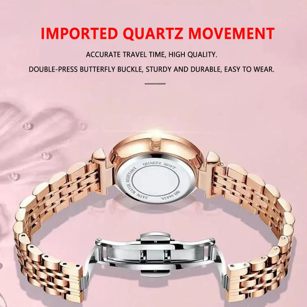 POEDAGAR Original Luxury Women Watch Week Date Waterproof Luminous Stainless Steel Woman Watches Simple Trendy Ladies Wristwatch