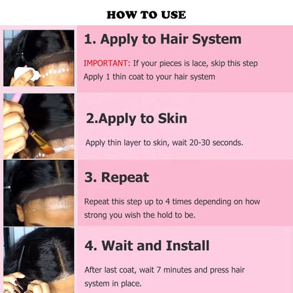 Lace Front Wig Glue Extra Hold Waterproof 38ml Super Bonding Adhesive Glue For Wig Cap 1Pcs Hair Glue Hair Styling Tools 1.3Oz