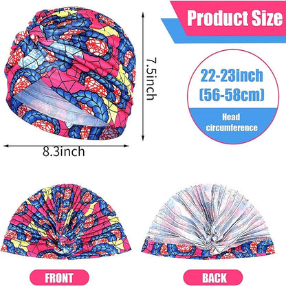New Women Print Flower Knot Cancer Ruffle Chemo Hat Beanie scarf Turban Head Wrap Knitted Cap Hair Loss Accessories
