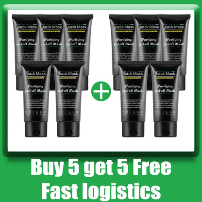 Bamboo Charcoal New Suction Face Deep Cleansing Black Mud Mask Blackhead Remover Peel-Off Mask Easy To Pull 10pcs