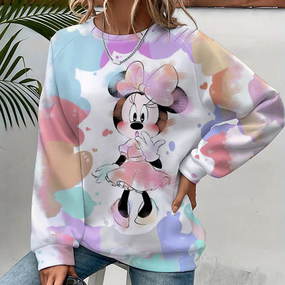 Mickey Mouse Print Women Hoodies Sweatshirts Streetwear Cute Oversized Hoodies Pullover Cropped Hoodies Females Y2k ANZ5JZ0208