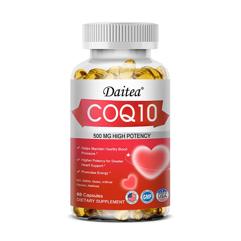 Daitea Coenzyme Q10 - a stable, highly absorbable form - supports energy production and promotes overall health. 60 count-1 bottle