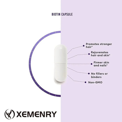 Biotin 10,000mcg - with Coconut Oil Vitamin for Hair Growth, Natural Hair, Skin and Nails - Non-GMO