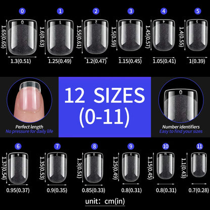 240pcs XS Fake Nails Short Square/Almond False Nail Tips Half Matte Acrylic Square Fingernails DIY For Manicure Extension Tools