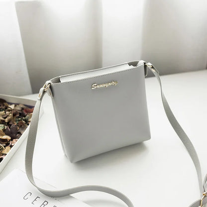 Fashion Solid Color Shoulder Bag Women Crossbody Bags Women PU Leather Woven Bag Mobile Phone Purse Mini Handbags hand bag light gray Mini(Max Length<20cm) CHINA