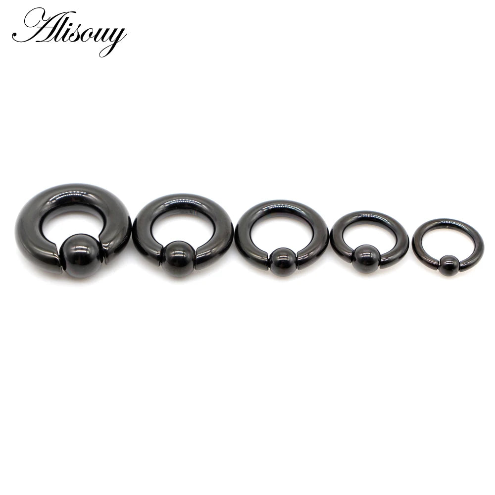 Alisouy 1pc Surgical Steel Captive Hoop Rings BCR Ring Eyebrow Ear Tragus Piercing Nose Closure Nipple Bar Lips Body Jewelry