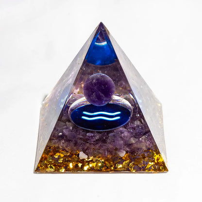 Natural Crystal Energy Generator Pyramid Peridot Amethyst Reiki Healing Chakra Resin Pyramid Egyptian Decor Room Decoration 1pc
