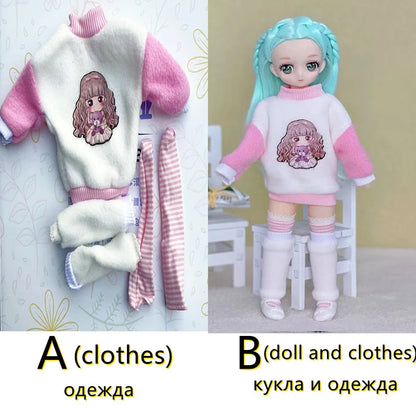 30cm Two-dimensional Doll Comic Face 1/6 Bjd Doll or Dress Up Clothes Children's Girl Birthday Gift Toys Kids Toys 5