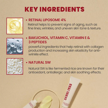 Seoul 1988 100ml Retinal Serum Brand Ginseng Eye Cream Closed Comedones Brighten Face Sunscreen Moisturize Korean Care Essence
