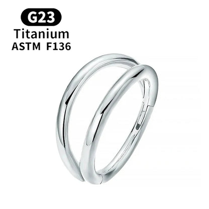 F136 G23 Titanium Nose Ring 16G Hinged Segment CZ Septum Clicke Daith Earrings Hoops Ear Cartilage Tragus Helix Piercing Jewelry Silver Color 7 CHINA