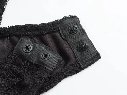 TRAFZA Summer Lace Jumpsuits For Women Fashion New Long Sleeves Hollow Out Slim Onesies Female Chic Wild Women's Bodysuits