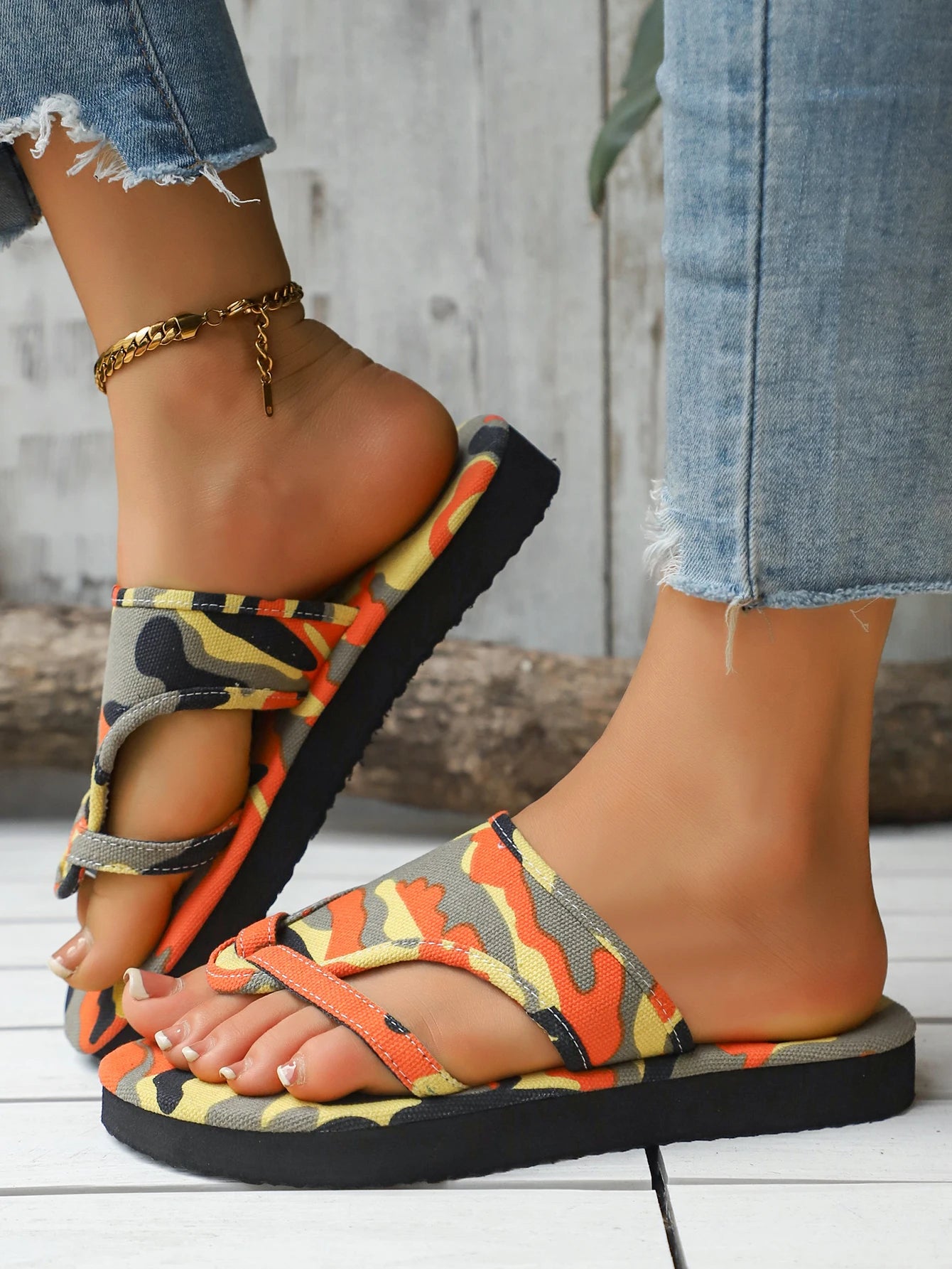 2025 Summer Women Slippers Platform Sandals Fashion Open Toe Shoes Slip on Colorful Beach Shoe Ethnic Style Lightweight Slippers