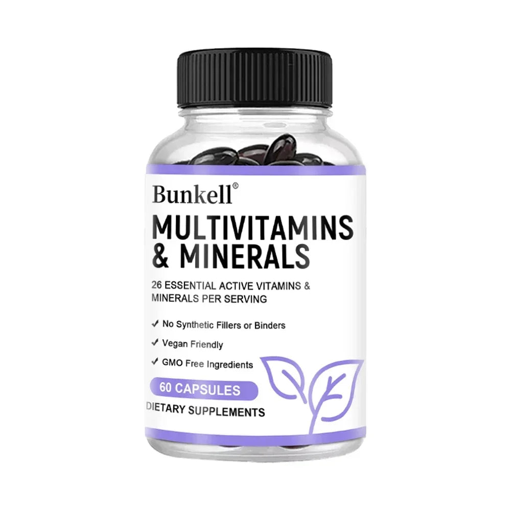 Multivitamin Capsules with Minerals,Repairs Skin,Promotes Liver Health,Improves Anemia and Vitamin Deficiencies,Boosts Energy 60 count-1 bottle