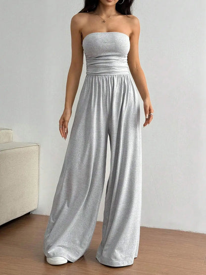 Women Sexy Sleeveless Backless Long Pants Jumpsuit Women Fashion Solid Commuter Wide Leg Playsuit Badiee Stylez