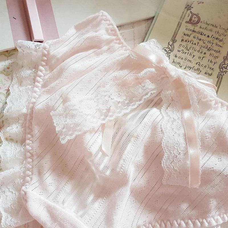Japanese-Style Soft Girl Thin Transparent Pink Lolita Lolita Loli Lace Cute Sexy Underwear Fat