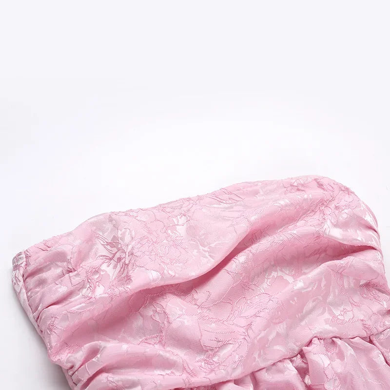 Strapless Backless Bodycon Sexy Dress Women  Elegant Evening Party Dress Jacquard Satin Long Summer Dress Vestidos Badiee Stylez